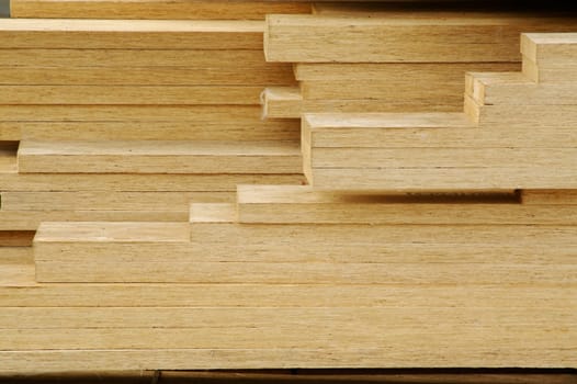 Stack of Construction Wood Ready for Assembly.