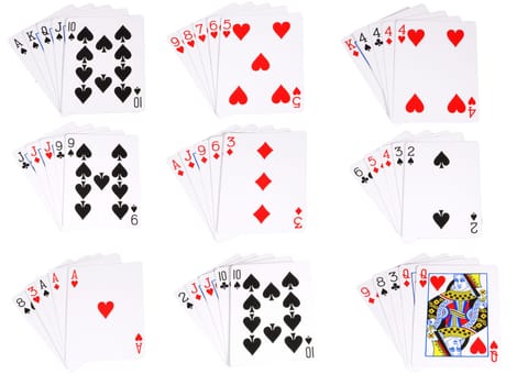 All the hands possible in poker in order of ranking