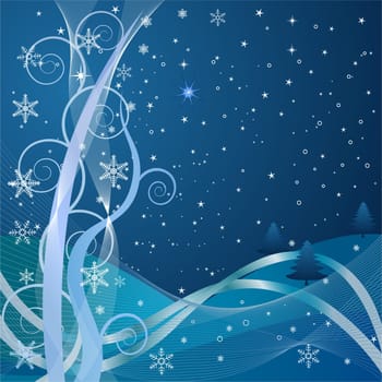 Abstract winter background - vector