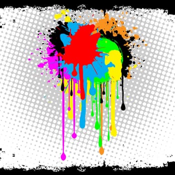 Abstract grunge background of splats and drips
