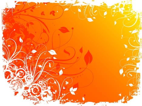 Floral design on grunge background