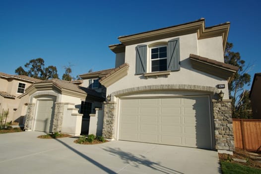 A newly constructed, modern american home.