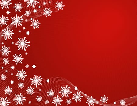 Background of snowflakes and stars