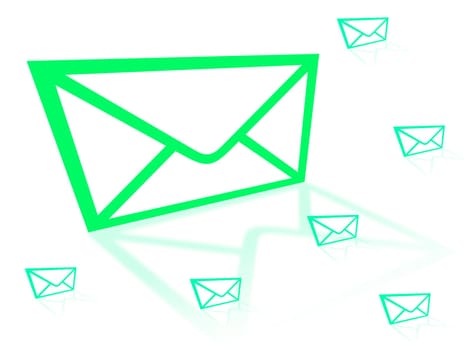 Green letters on a white background