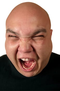A very ill-tempered male yelling about something.