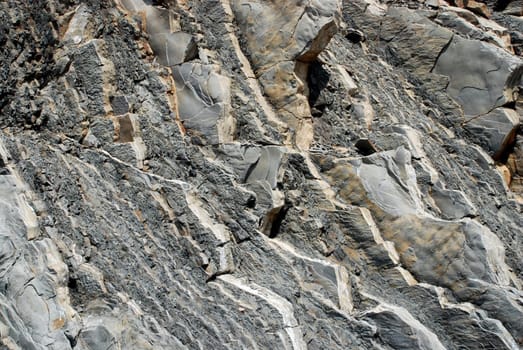 Rock wall in percé Quebec, gray appalache formation