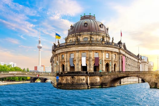 Museum Island on the Spree and view on the bridges, Berlin, Germany.