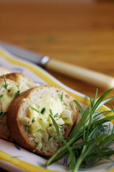 Preparation for making garlic bread. A series of pics in landscape and portrait format. Shallow and deep depth of field.