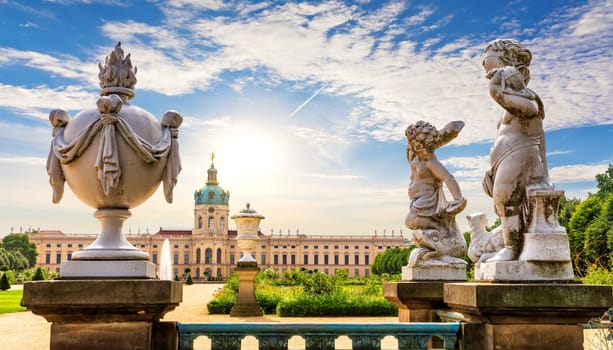 Barocco statues in the yard of Charlottenburg Palace, Berlin, Germany.