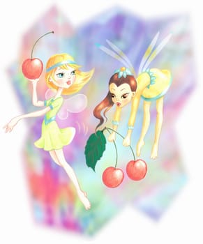 illustration with fairies