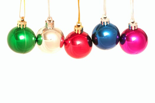Many New Year's toys on a white background