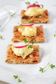 Delicious small snack as appetizer