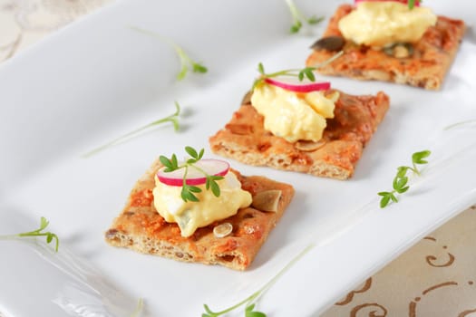 Delicious small snack as appetizer