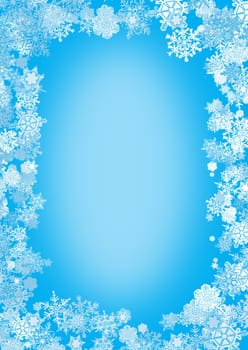 christmas frame with snow flakes