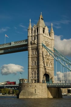 London tower bridge with blue sky background