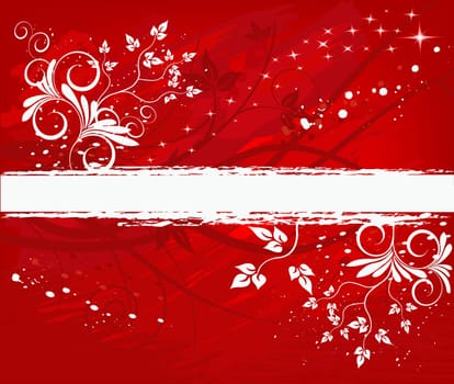 Grunge floral background in design, vector illustration