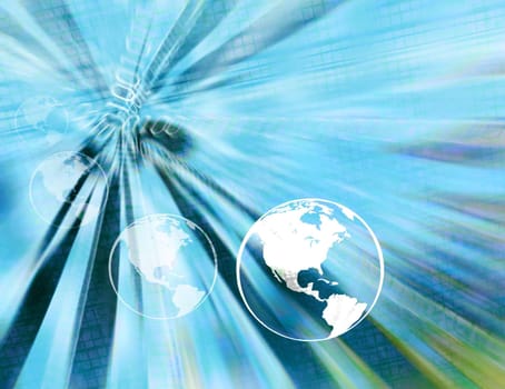 Binary earth globe - computer technology concept