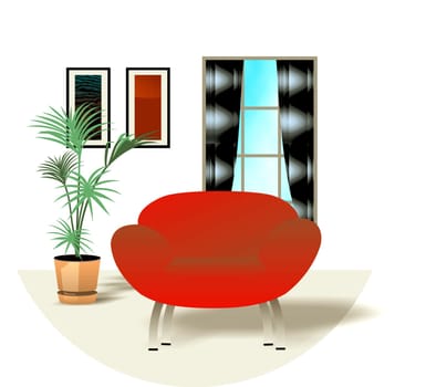 Interior design - illustration of a home decoration
