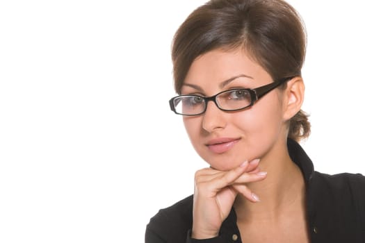 The business woman in glasses