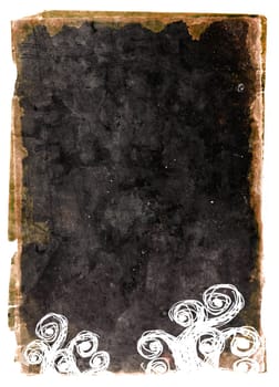 Black vintage paper with handmade ornaments