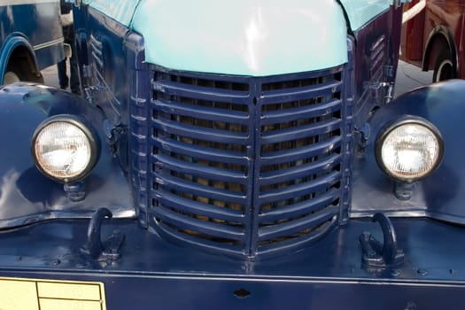 part of basket of old car on an exhibition retro techniques in Moscow, Russia