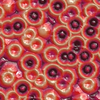 Computer generated illustration of bacteria cells