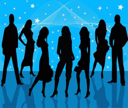 Sexy women silhouettes vector illustration