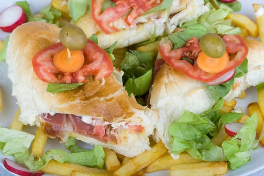 sandwich with smoked ham