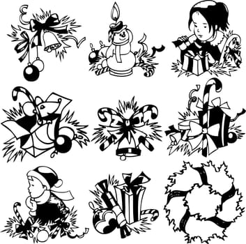Illustrations of Xmas Silouettes