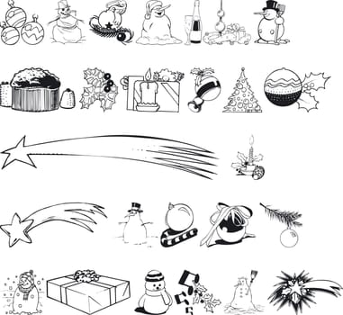 Illustrations of Xmas Silouettes