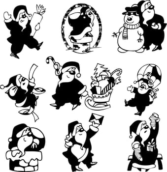 Illustrations of Xmas Silouettes