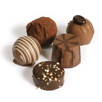 Delicious dark, milk, and white chocolate pralines.
