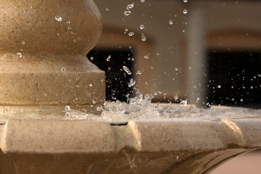 Beautiful Stop Action of a Outdoor Fountain.