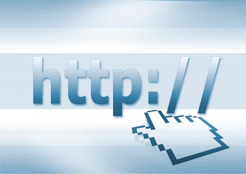internet and hand icon