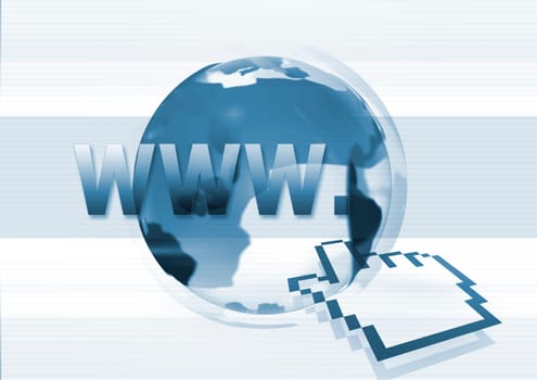 world and hand icon