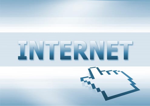 internet and hand icon