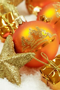 Christmas motive with balls and stars