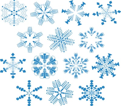 Various decorative snowflake designs