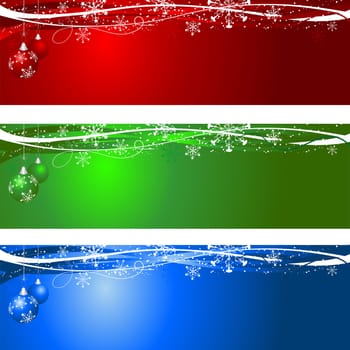 Decorative Christmas backgrounds in various colours