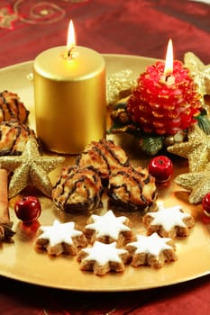 Beautiful Christmas still life with candles