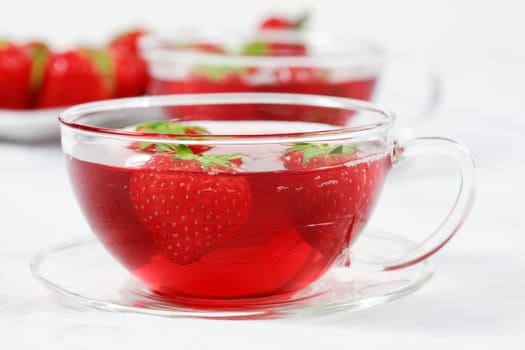 Fruit tea with strawberries