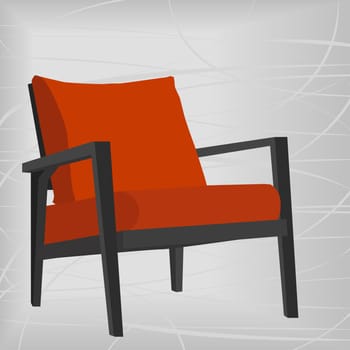 Stylish vintage/retro chair design element  easy-edit layered file makes changing the chair color simple.