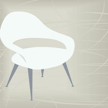 Stylish vintage/retro chair design element  easy-edit layered file makes changing the chair color simple.