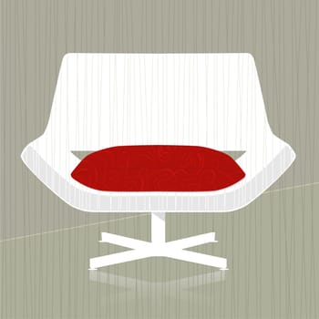 Stylish vintage/retro chair design element  easy-edit layered file makes changing the chair color simple.