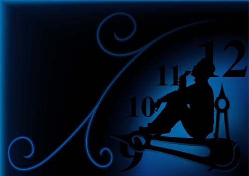 Happy New Year Clock - vector illustration as New Years background