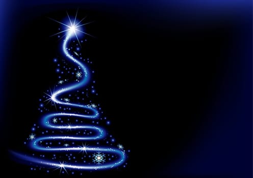 Blue Christmas Spiral - abstract christmas background as  vector illustration