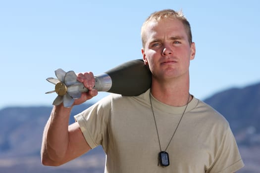 Holding a bomb