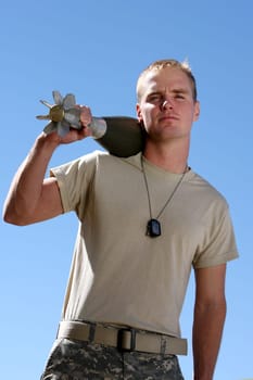 Holding a bomb