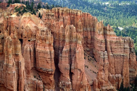 Unique stalagmites and columns in Bryce Canyon