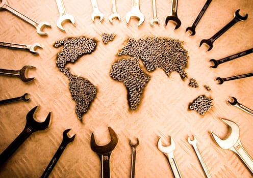 There are different kinds of tools - open-ended and combination spanners.